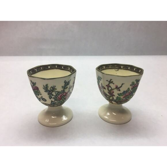 VINTAGE Coalport CHINA Indian Tree Pattern SET OF TWO Egg Cups ROUND Base - Picture 1 of 8